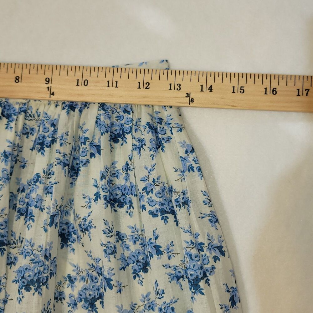 DÔEN Marcie Skirt Citron Rosier Floral Blue White Organic Cotton Maxi XS NWT* - Picture 8 of 11